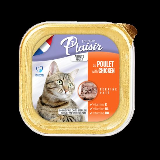Εικόνα της (32)Plaisir cat ALUTRAY for adults and sterilized cats with chicken 100g