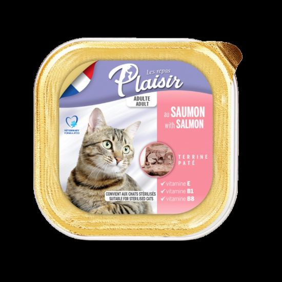 Εικόνα της (32)Plaisir cat ALUTRAY for adults and sterilized cats with salmon 100g
