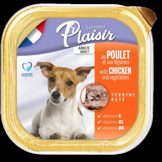 Εικόνα της (18)Plaisir dog ALUTRAY with chicken and vegetables 300g