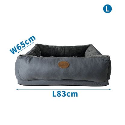 Εικόνα της Gray sponge pet bed with leathaire non-slip bottom - medium L83*W65cm