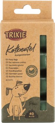 Εικόνα της Dog poop bags, compostable, 4 rolls of 10 bags, forest
