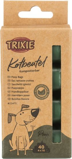Εικόνα της Dog poop bags, compostable, 4 rolls of 10 bags, forest
