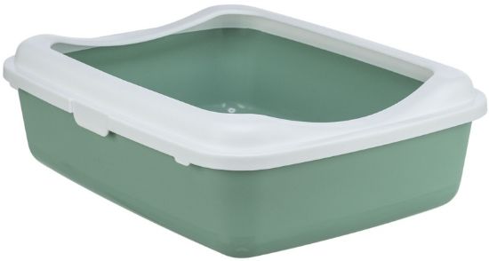 Εικόνα της Classic cat litter tray, with rim, 37 × 15 × 48 cm, sage/white
