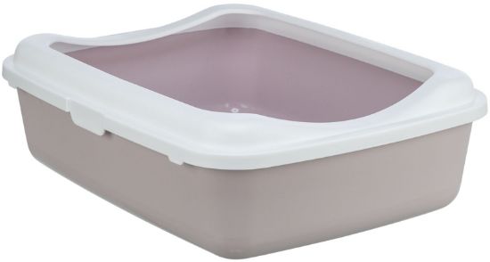 Εικόνα της Classic cat litter tray, with rim, 37 × 15 × 48 cm, light lilac/white