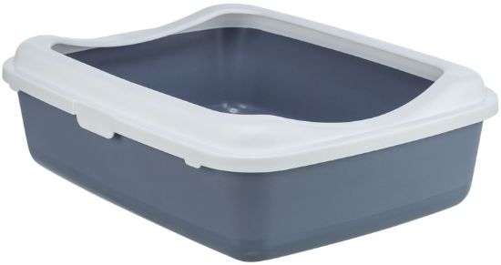 Εικόνα της Classic cat litter tray, with rim, 37 × 15 × 48 cm, purple/white