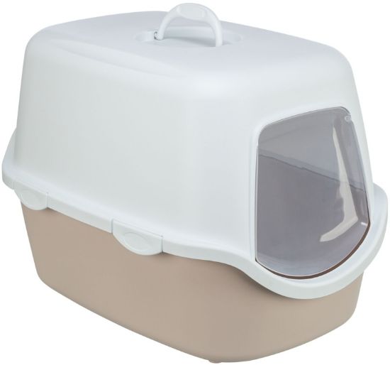 Εικόνα της Vico cat litter tray, with hood, 40 × 40 × 56 cm, blush/white