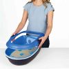 Εικόνα της Berto cat litter tray, with rim, separating system, 39 × 22 × 59 cm, dark grey/light grey