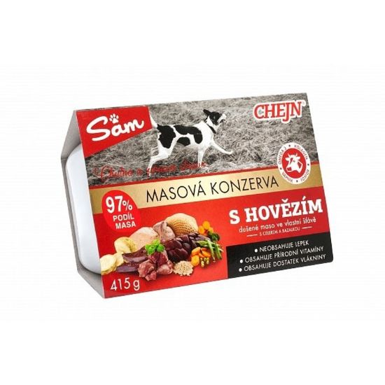 Εικόνα της CHEJN SAM DOG TUB WITH BEEF 415g