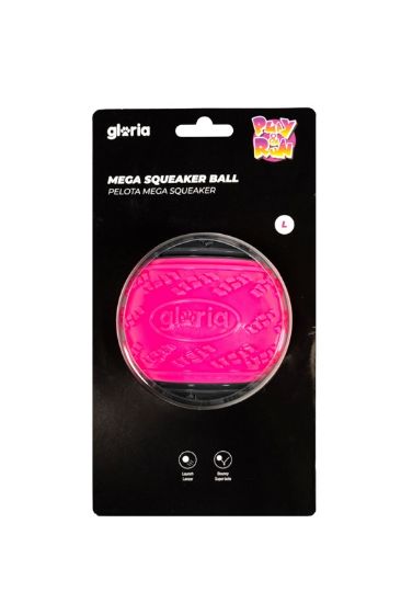 Εικόνα της PLAY AND RUN MEGA SQUEAKER BALL L 8.89CM PINK/GREY