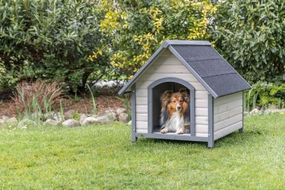 Εικόνα της Dog Kennel Saddle Roof, M–L: 83 × 87 × 101 cm, grey