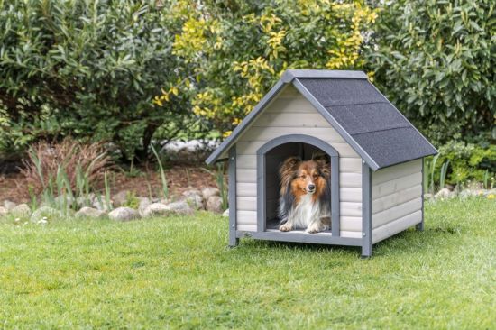 Εικόνα της Dog Kennel Saddle Roof, M–L: 83 × 87 × 101 cm, grey