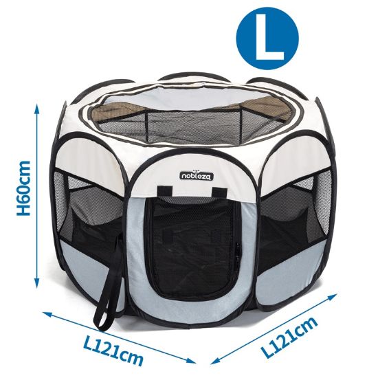 Εικόνα της Pet octagonal fence L121*W121*H60 Beige&Grey