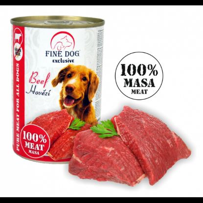Εικόνα της (15)FINE DOG EXCLUSIVE canned food for dogs BEEF 100% MEAT 400g