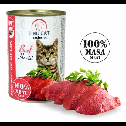 Εικόνα της (15)FINE CAT EXCLUSIVE canned food for cats BEEF 100% MEAT 400g