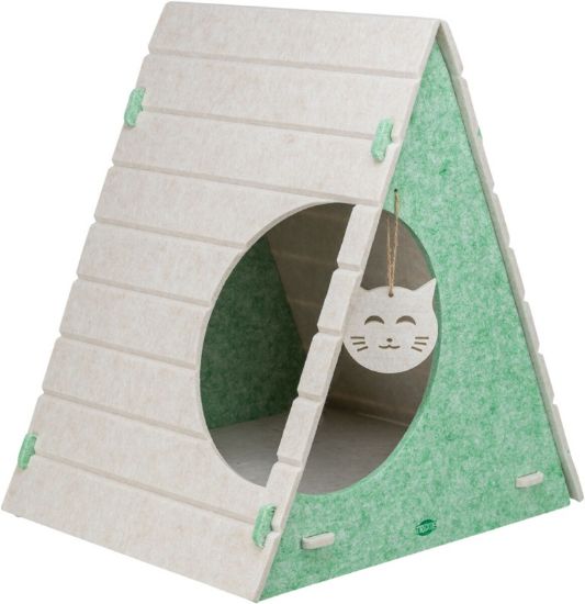 Εικόνα της Cave Lucy, felt, triangular, 46 × 50 × 38 cm, sand/green