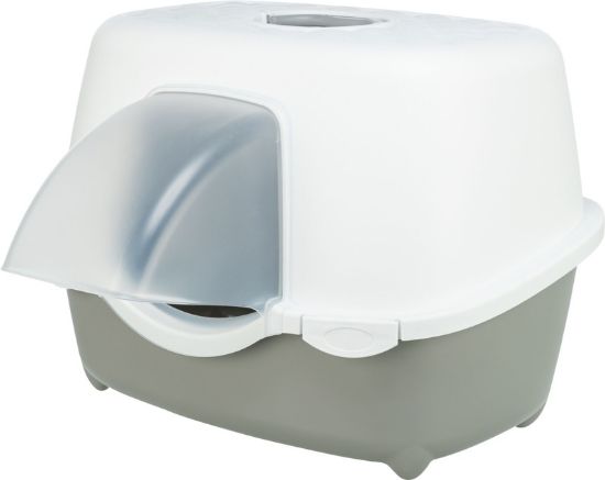 Εικόνα της Outdoor litter tray Davio Top, with hood, 56 × 39 × 39 cm, sage/white