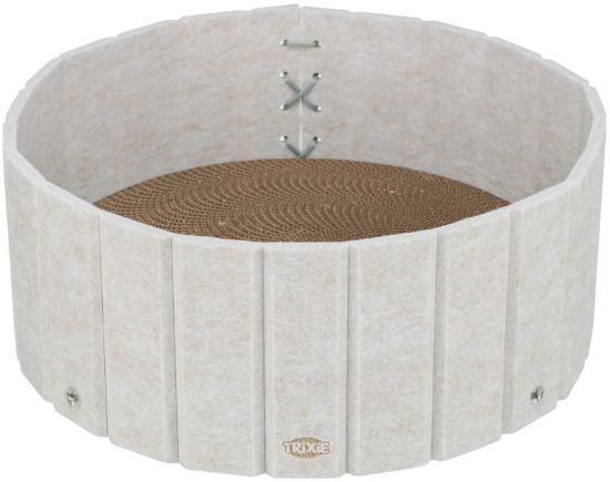 Εικόνα της Scratching bed with felt rim, catnip, ø 38 × 16 cm, cream