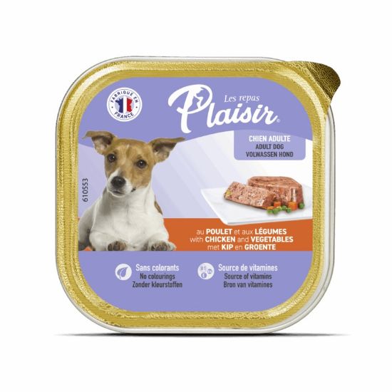 Εικόνα της (18)Plaisir dog ALUTRAY terrine with chicken & vegetables 300g