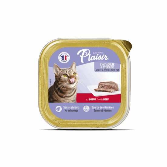 Εικόνα της (32)Plaisir cat ALUTRAYfor Adult &Sterilized cats, terrine with beef 100g