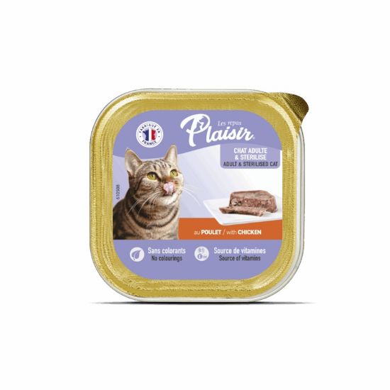 Εικόνα της (32)Plaisir cat ALUTRAY for Adult &Sterilized cats, terrine with chicken 100g