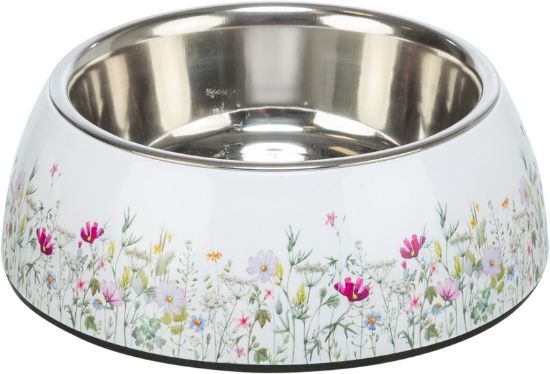 Picture of Stainless steel bowl with floral design, 0.2 l/ø 14 cm, white/multi coloured
