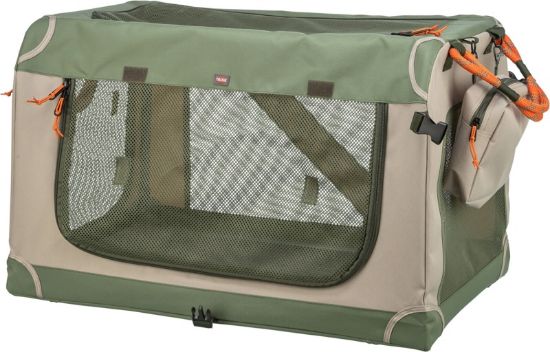 Picture of Comfy soft kennel, M: 51.9 × 49.4 × 85.7 cm, olive green/beige