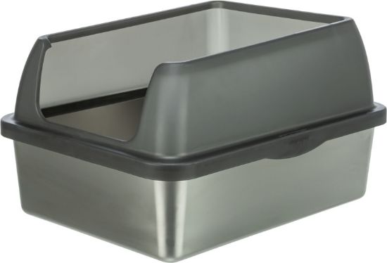 Picture of Stainless steel litter tray, with rim, 40 × 29 × 52 cm, grey