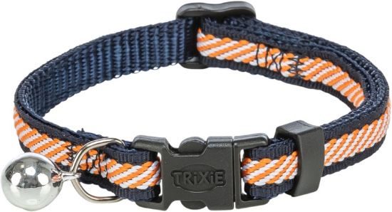 Picture of Cat collar, striped, 20–30 cm/10 mm, blue/orange