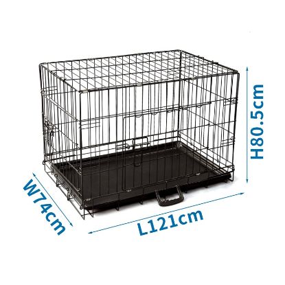 Εικόνα της Iron pet cage L121*W74*H80.5cm Steel wire Black
